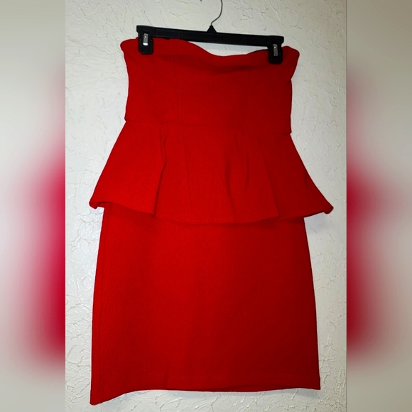 NWOT - New Red Peplum Dress - Valentines Day - Picture 1 of 6